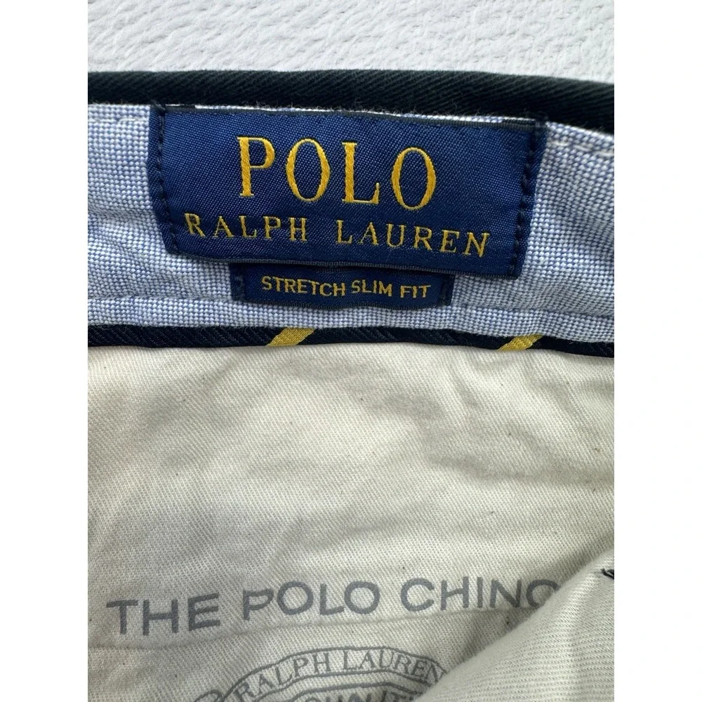 Polo Ralph Lauren Black Polo Chino Pants Mens 33x30 Stretch Straight Fit